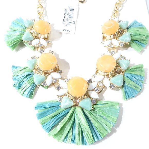 Lee X Lee Angel Raffia and Cabochon Necklace NWT - Picture 4 of 10